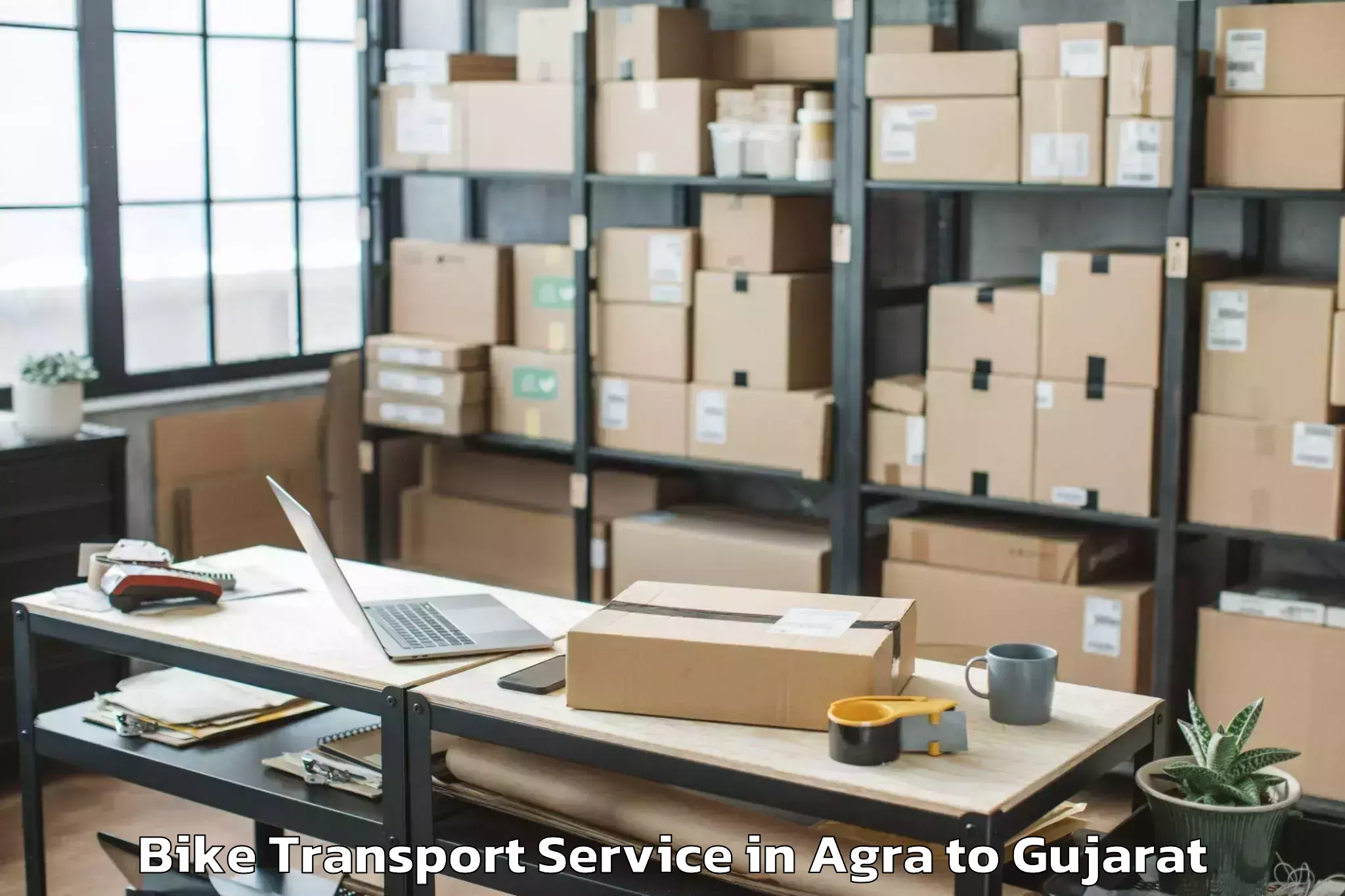 Book Your Agra to Dahej Port Bike Transport Today